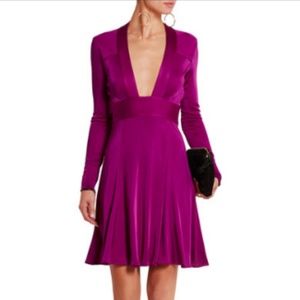 Issa London Pheodora Leather-Trimmed Jersey Dress